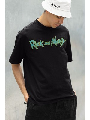 Rick And Morty Çizgi Film Baskılı Unisex Oversize Tişört