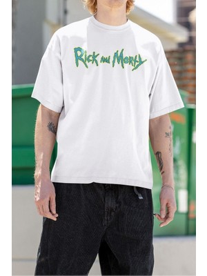 Rick And Morty Çizgi Film Baskılı Unisex Oversize Tişört