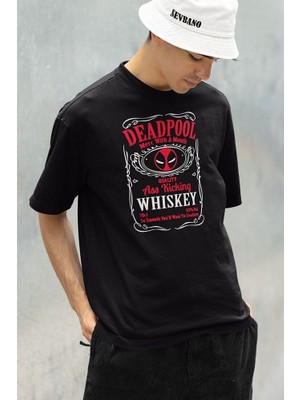 Deadpool Baskılı Unisex Oversize Tişört