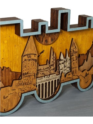 Wood-X Modern Tasarımlı Ahşap Mdf Masa Süsü, Hediyelik Hogwarts Express Dekoratif Obje/biblo