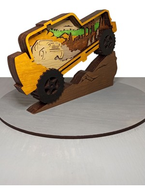 Wood-X Ahşap Mdf Çok Katmanlı Offroad Araba Dekoratif Obje