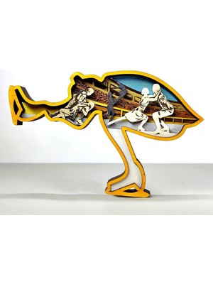 Wood-X Ahşap Mdf Çok Katmanlı Buz Pateni Yapan Kadın Dekoratif Obje