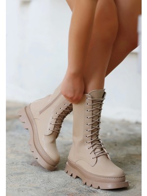 Kazax Toir Nude Cilt Bağcıklı Postal