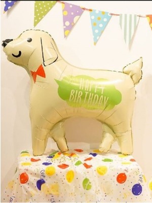 Parti Aşkı Happy Birthday Sevimli Köpek Folyo Balon & 76*70 cm & Doğum Günü Balonu & Helyum Uyumlu