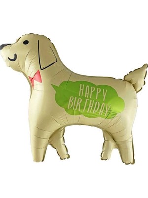 Parti Aşkı Happy Birthday Sevimli Köpek Folyo Balon & 76*70 cm & Doğum Günü Balonu & Helyum Uyumlu