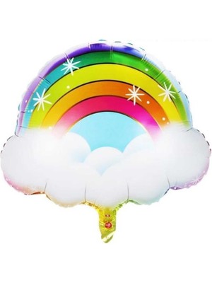 Parti Aşkı Gökkuşağı Bulutlu Rainbow Folyo Balon & 24 Inc 60 cm & Gökkuşağı Konsept Parti Balonu