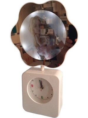 Hediye Sandalı Çiçek Tasarımlı Saat , Led'li Sihirli Ayna Fotoğraf Çerçeve