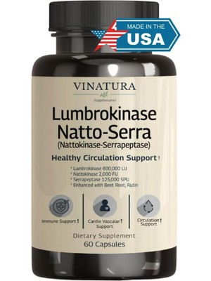 Vinatura Lumbrokinase Natto-Serra x 60 Kapsül Usa Menşei