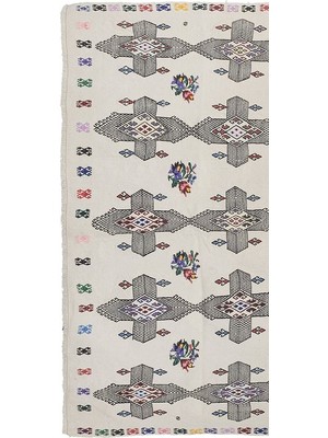 Etnik Bulvar El Dokuma Kilim Karapınar Yöresi Geometrik Desenli Halı 180 x 227 cm