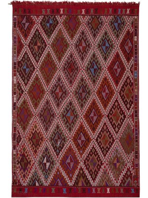 Etnik Bulvar El Dokuma Kilim Karapınar Yöresi Geometrik Desenli Halı 160 x 247 cm