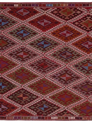 Etnik Bulvar El Dokuma Kilim Karapınar Yöresi Geometrik Desenli Halı 160 x 247 cm