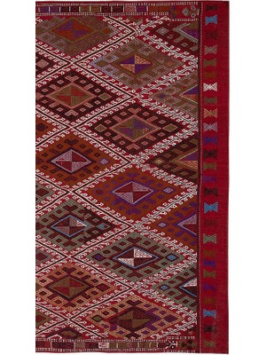 Etnik Bulvar El Dokuma Kilim Karapınar Yöresi Geometrik Desenli Halı 160 x 247 cm