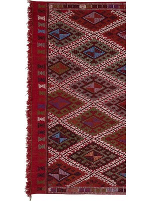 Etnik Bulvar El Dokuma Kilim Karapınar Yöresi Geometrik Desenli Halı 160 x 247 cm