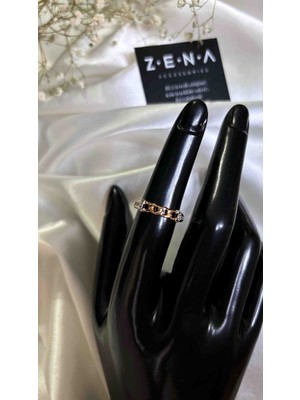 Zena Accessories Geçmeli Zincir Model Çelik Yüzük