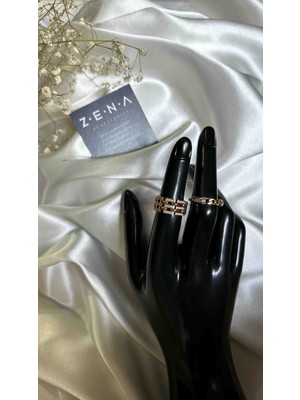 Zena Accessories Geçmeli Zincir Model Çelik Yüzük