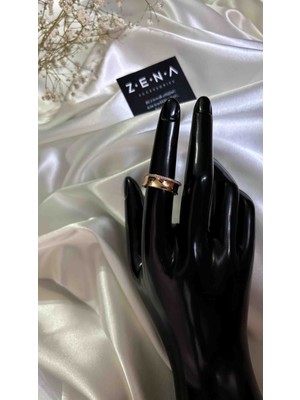 Zena Accessories Zirkon Detaylı Modern Çelik Yüzük