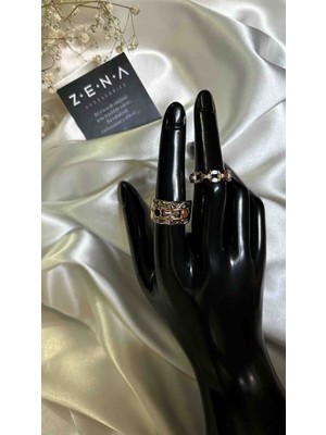 Zena Accessories Fransız Model Rose Çelik Yüzük