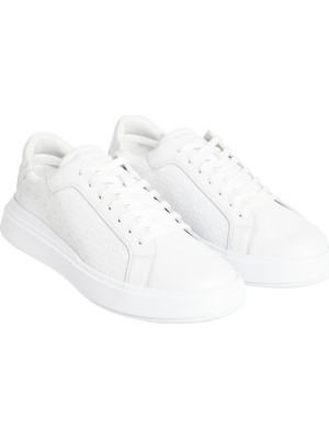 Calvin Klein Beyaz Erkek Sneaker Low Top Lace Up Lth Mono