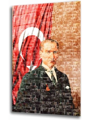 Foradels Dekoratif Atatürk Cam Tablo Uv Baskı Duvar Dekoru 4755 Bungcam