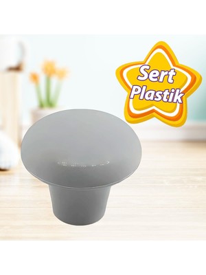 Glaswen Sert Plastik Mantar Düğme Kulp Gri Dolap Mobilya Mutfak Dolabı Çekmece Kapak Kulpu Kulbu