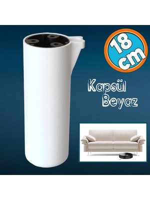 Nzb Mobilya Yükseltici Kapsül Ayak Sehpa Kanepe Tv Ünitesi Koltuk Ayağı Baza Ayakları Mat Beyaz 18 cm