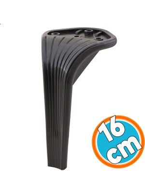 Nzb Mobilya Yükseltici Kanepe Sehpa Tv Ünitesi Koltuk Ayağı 16 cm Siyah Baza Ayak