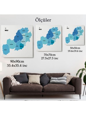 Foradels Dekoratif Kanvas Tablo Duvar Dekoru Il ve Ilçeler Haritası Bolu Modern 1302 Bungknv