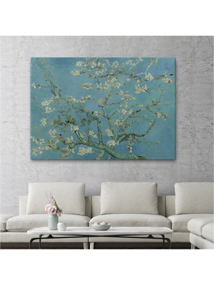 Foradels Dekoratif Kanvas Tablo Duvar Dekoru Badem Ağacı Eseri Blossoming Almond Tree Van Gogh 5164 Bungknv