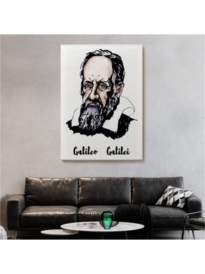 Foradels Dekoratif Kanvas Tablo Duvar Dekoru Astronom ve Fizikçi Galileo Galilei 5915 Bungknv