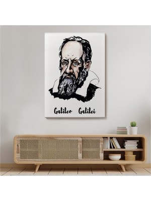 Foradels Dekoratif Kanvas Tablo Duvar Dekoru Astronom ve Fizikçi Galileo Galilei 5915 Bungknv