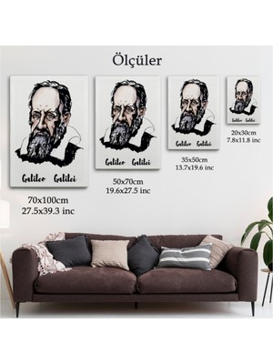 Foradels Dekoratif Kanvas Tablo Duvar Dekoru Astronom ve Fizikçi Galileo Galilei 5915 Bungknv