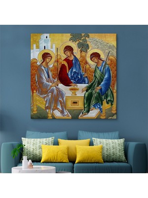 Dekoratif Kanvas Tablo, Duvar Dekoru, Kutsal Üçleme Andrei Rublev Kilise 5327 BUNGKNV