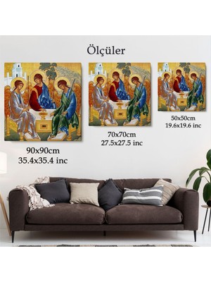 Dekoratif Kanvas Tablo, Duvar Dekoru, Kutsal Üçleme Andrei Rublev Kilise 5327 BUNGKNV