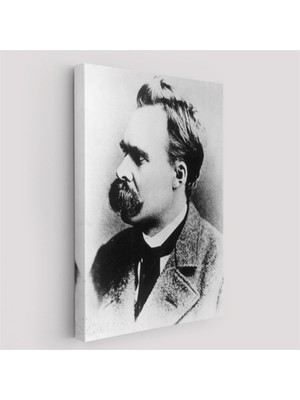 Foradels Dekoratif Kanvas Tablo Duvar Dekoru Friedrich Nietzsche Alman Filozof Siyah Beyaz 5963 Bungknv