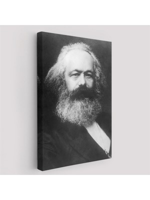 Foradels Dekoratif Kanvas Tablo Duvar Dekoru Karl Marx Alman Filozof Siyah Beyaz 5964 Bungknv