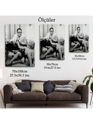 Foradels Dekoratif Kanvas Tablo Duvar Dekoru Arthur Miller ve Marilyn Monroe Cesur Pozu 6063 Bungknv