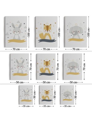 Foradels Dekoratif Kanvas Tablo Duvar Dekoru Sevimli Hayvanlar Temalı 3'lü Set BR42 Bungknv