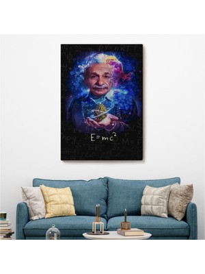 Foradels Dekoratif Kanvas Tablo Duvar Dekoru E=mc2 ve Albert Einstein Matematik 5244 Bungknv