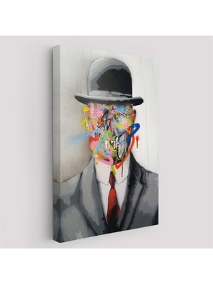 Foradels Dekoratif Kanvas Tablo Duvar Dekoru Graffiti Pop Art Insanın Oğlu Rene Magritte 6316 Bungknv