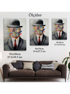 Foradels Dekoratif Kanvas Tablo Duvar Dekoru Graffiti Pop Art Insanın Oğlu Rene Magritte 6316 Bungknv