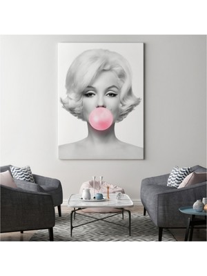 Foradels Dekoratif Kanvas Tablo Duvar Dekoru Pembe Kabarcık Sakızlar Marilyn Monroe 5108 3 Bungknv