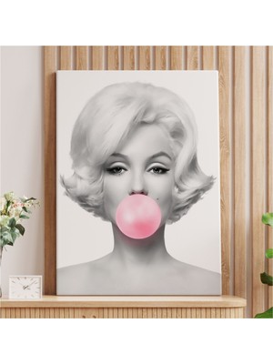 Foradels Dekoratif Kanvas Tablo Duvar Dekoru Pembe Kabarcık Sakızlar Marilyn Monroe 5108 3 Bungknv