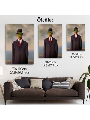 Foradels Dekoratif Kanvas Tablo Duvar Dekoru Adamın Oğlu Eseri Renee Magritte 5132 Bungknv