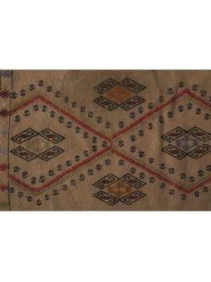 Etnik Bulvar El Dokuma Geometrik Desenli Uzun Yolluk Kilim 50 x 455 cm