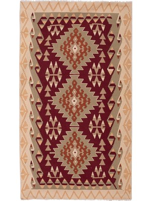 Etnik Bulvar El Dokuma Geometrik Desenli Uzun Yolluk Kilim 122 x 225 cm