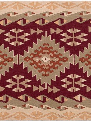 Etnik Bulvar El Dokuma Geometrik Desenli Uzun Yolluk Kilim 122 x 225 cm