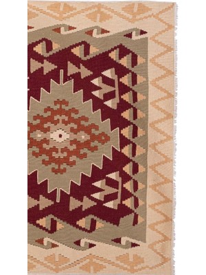 Etnik Bulvar El Dokuma Geometrik Desenli Uzun Yolluk Kilim 122 x 225 cm