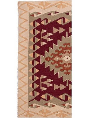 Etnik Bulvar El Dokuma Geometrik Desenli Uzun Yolluk Kilim 122 x 225 cm