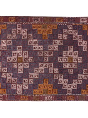 Etnik Bulvar El Dokuma Kilim Bergama Yöresi Geometrik Desenli Halı 136 x 204 cm