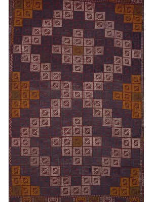 Etnik Bulvar El Dokuma Kilim Bergama Yöresi Geometrik Desenli Halı 136 x 204 cm